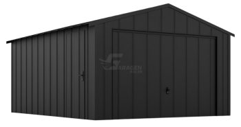 Premium Blechgarage 4x5m Stehfalzblech - Schwingtor - Tür - Satteldach GP636