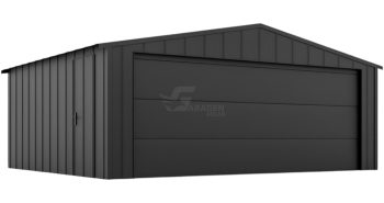 Premium Blechgarage 5x6m Stehfalzblech - Sektionaltor - Tür - Satteldach GP640