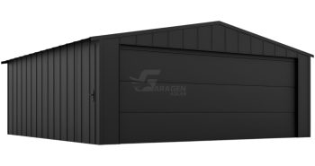 Premium Blechgarage 6x5m Stehfalzblech - Sektionaltor - Tür - Satteldach GP642