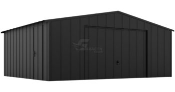 Premium Blechgarage 6x6m Stehfalzblech - Schwingtor - Tür - Satteldach GP643