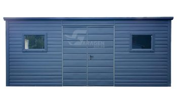 Gartenhaus - Gartenschuppen 6x2,5m - Tür - 3x PVC Kippfenster - Anthrazit - Flachdach ID562