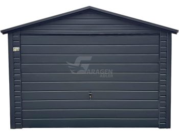 Blechgarage 3,5x6m - Schwingtor - Anthrazit - Satteldach ID887
