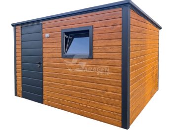 Gartenhaus - Gartenschuppen 3x2m - Tür - Holzoptik - PVC Kippfenster - Flachdach | ID999 |