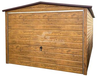 Blechgarage 3x5m - Schwingtor - Holzoptik - Satteldach | GP563 |