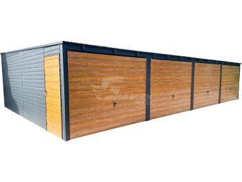 Reihengaragen - Garagenkomplex 12x6m - 4x Schwingtor - Tür - Anthrazit - Holzopitk - Flachdach | GP482 |
