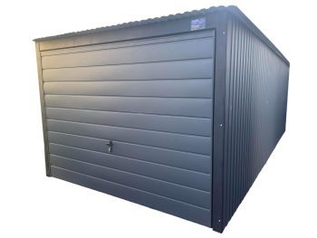 Blechgarage 3x7m - Schwingtor  - Anthrazit - Pultdach | GP241 |